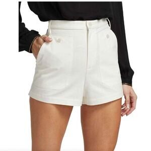 Nili Lotan Tailored Resort Minimalist Costal High Rise Shorts in White, Size 8